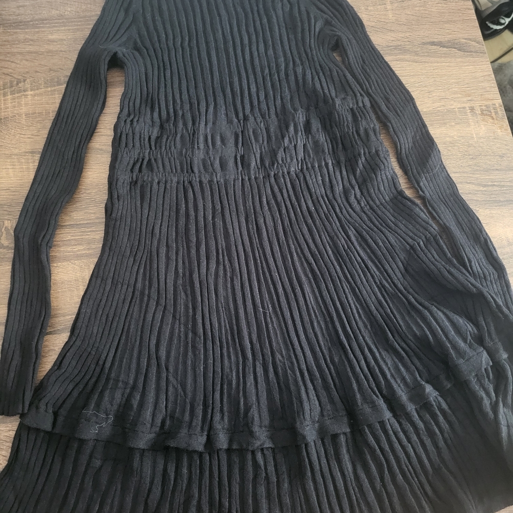 Anthropologie Black Ribbed Dress
